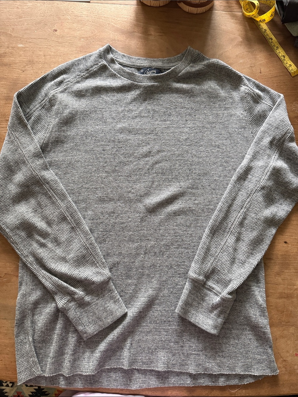 Grayers Men's L Long-Sleeve Waffle Knit Shirt - Gray Outdoor Comfort
